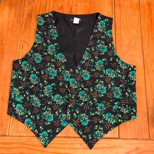 Women's Saddle River Sportswear St. Pat's Day Green/Black/Yellow Vest, Size L